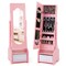 Costway Kids Jewelry Cabinet with Full-Length Mirror Drawer 2 Adjustable Tilt Angles White/Pink